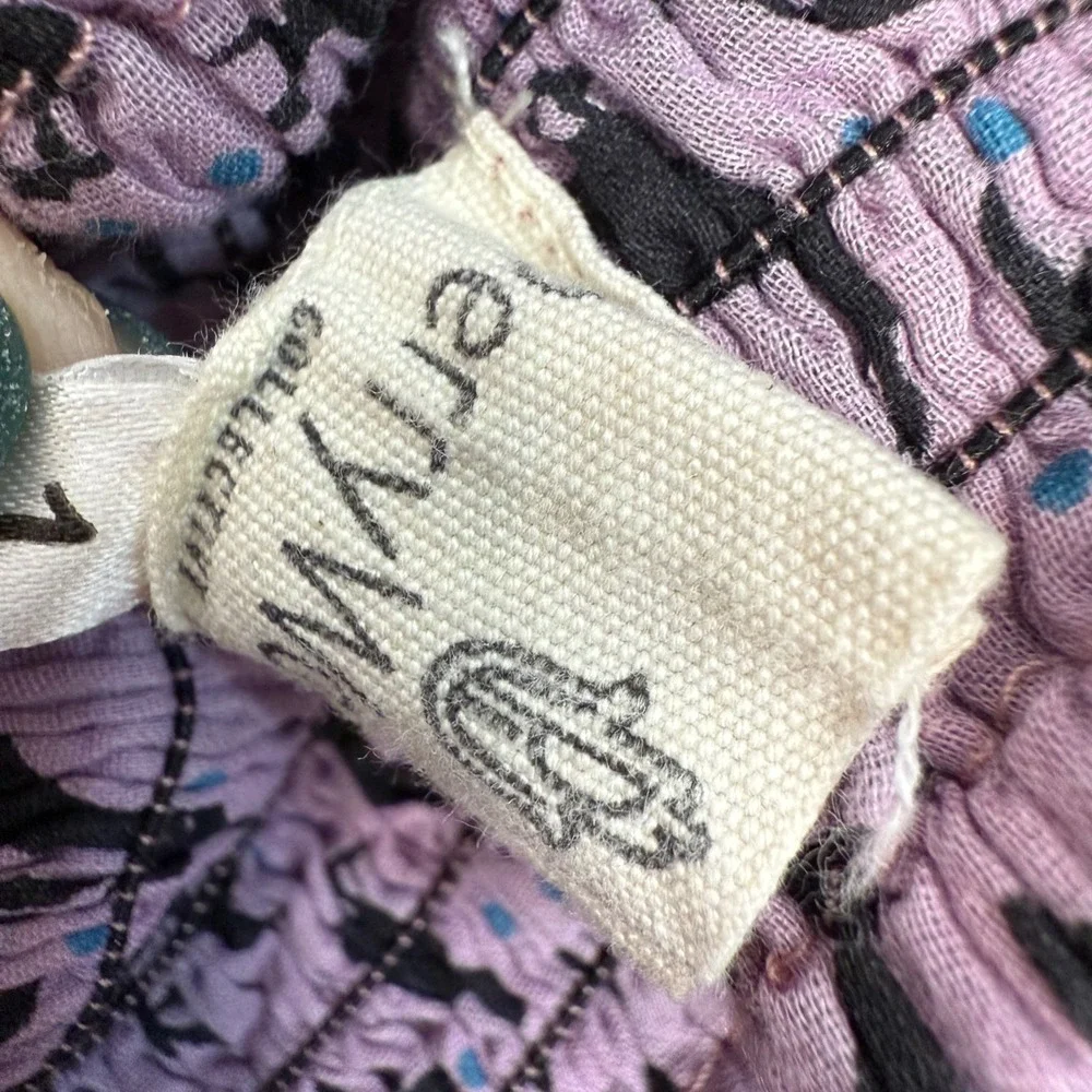 Perry Walker Smocked Tiered Cotton Rabbit Print‎ Mini Skirt 1